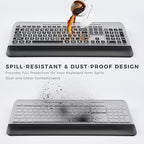 KOPJIPPOM Wireless Keyboard and Mouse Set with Quiet Keys, 2.4G Full Size Ergonomic Keyboard with Wrist Rest, Protective Covers, Soft Touch Silent Design for Windows, Computer, PC and Laptop - Image 3