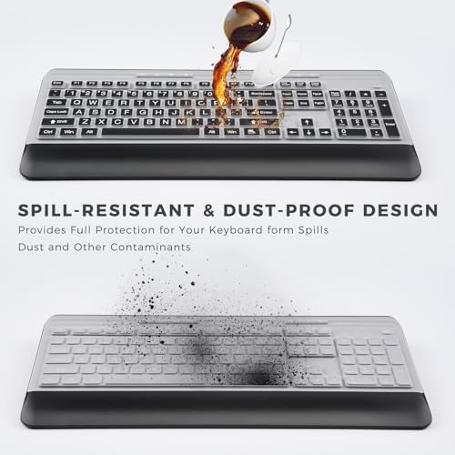 KOPJIPPOM Wireless Keyboard and Mouse Set with Quiet Keys, 2.4G Full Size Ergonomic Keyboard with Wrist Rest, Protective Covers, Soft Touch Silent Design for Windows, Computer, PC and Laptop - Image 3