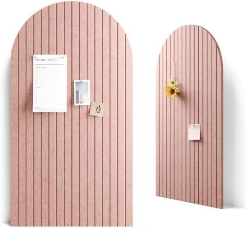 Large Arched Felt Bulletin Board 47.2''×25.5'', Pink by FLUXYNARA