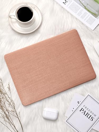 Seorsok Compatible with MacBook Pro14inch Case 2026 2025-2021 M5 M4 M3 A3426 A3427 A3434 A3112 A3185 A3401 M2 A2779 M1 A2442,Leather Plastic Hard Shell Case&Keyboard Cover,Reddish Woven No Logo Cutout - Image 4