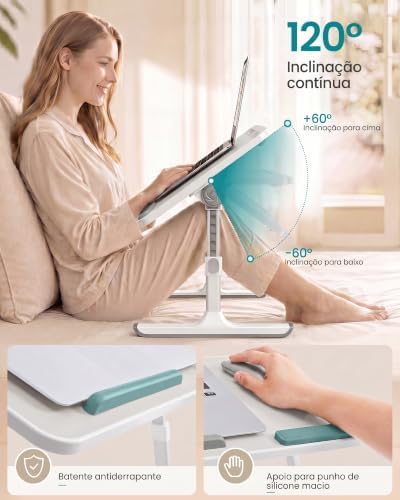 SONGMICS Laptop Bed Desk, Adjustable Lap Desk for Bed with 8 Heights - Image 3