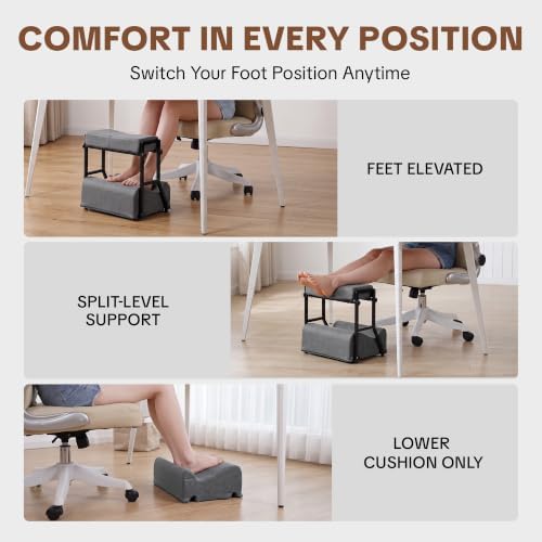 BALAPET Adjustable Foot Rest Under Desk, 3 Heights and Heel Support - Image 4