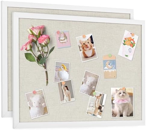 AKTOP White Cork Bulletin Board with Linen 18" X 24" by Buynow