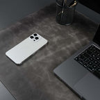 Jersey Genuine Calfskin Leather Desk Pad, Office Desk Mat with Non-Slip Bottom, Smooth Surface for Mouse & Keyboard, Desk Protector (14.6x31.5 inches) (Gray) - Image 4