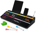 DOLLAR BOSS Glass Desk Whiteboard Calendar Small Dry Erase Board, Black by DOLLARBOSS