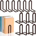 Chunful 12 Pcs Bronze Metal BookEnds Shelves, 5.5 x 3.75 x 2.25 in by Chunful