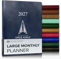 Gallery Leather Large Monthly Planner 2026-2027 Acadia Navy - US Space Force by GalleryLeather