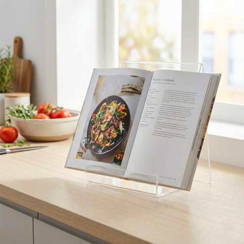 Large Acrylic Book Stand for Display - 10 Pack Heavy Duty Clear Easel Holder for Textbooks, Cookbooks & Art - 8x8x4 Inch Sturdy Tabletop Stand for Heavy Books, Vinyl Records & Wedding Guest Books - Image 2