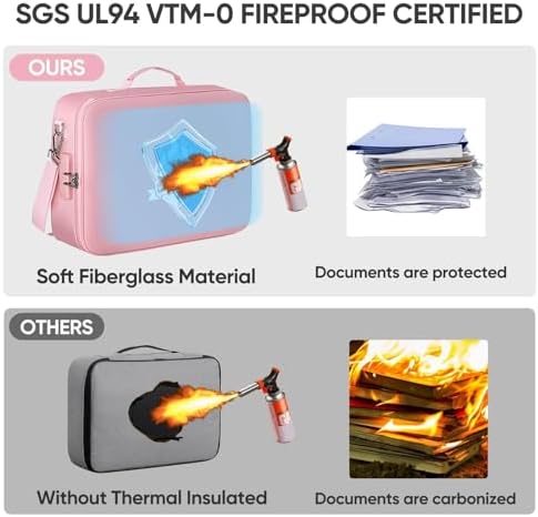 BALEINE Fireproof Document Box with Lock, Waterproof Fire Safe File Bag - Image 6