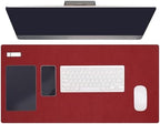 PATIKIL 47.2" x 23.6" Large Felt Desk Pad Protector, Upgrade Non-Slip Desk Mat Full Table Mouse Pad Keyboard Mats for Laptop Computer Writing Desk Table Gaming Home, Wine Red by PATIKIL