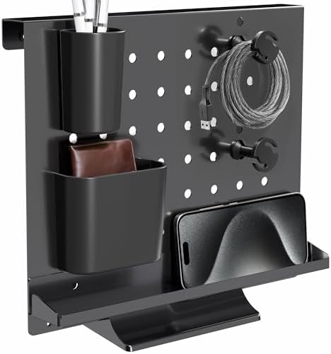 VIVO Steel Freestanding Desktop Pegboard, Cute 12 x 10 inch Peg Board with Accessories, Optional Wall Mounting, Black, PP-DK04F by VIVO