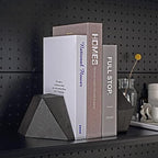 Decorative Bookends, Heavy Duty Cast Iron, Art Shelf Decor, Geometry Abstract Theme (Black) by Ambipolar - Image 6