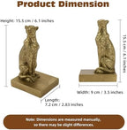 Gold Cheetah Book Ends, Decorative Leopard Bookends for Shelves - Image 3