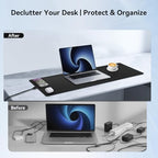 Wireless Charging Mouse Pad, 15W Fast Charge Magnetic Charger Desk Pad, Large Office Desk Mat (31.5"x11.8") with Ultra-Smooth Surface, Black Computer Mousepad for MacBook, PC, Laptop - Image 7