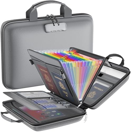 Tamfile Fireproof File Organizer with Lock,Hard Case Fireproof Document Box by Tamfile