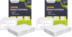 Juvale Business Card Holder Sleeves - Secure Adhesive Pockets - Index Card Holder for Notes - Storage Bin Labels & Clear Pocket Sleeves - Clear Plastic, 3.75 x 2 in, Pack of 200 by Juvale