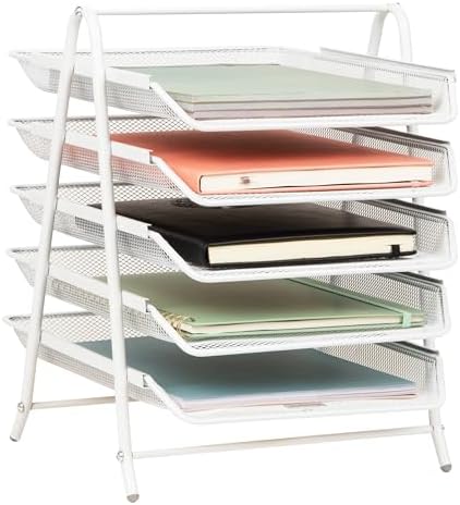 Mind Reader 5-Tier Paper Tray Organizer, White by MindReader