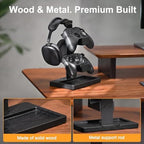 Solid Wood Controller Holder and Headphone Stand, Controller Stand for Desk - Image 3