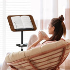 Snughome Floor Book Stand with Removable Tray, Wood Standing Book Stand for Reading, Height Adjustment 21"-51", Music Stand Cookbook Stand Textbook Stand Laptop Stand Book Holder for Display - Image 2