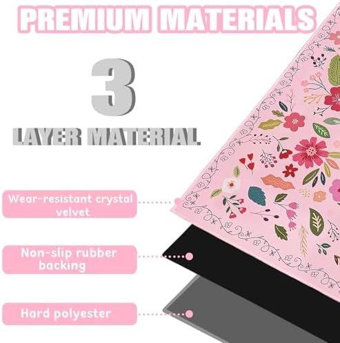 Office Chair Mat for Hardwood Floor 36"X 48" Heavy Duty Desk Chair Rug for Under Gaming Rolling Chairs Computer Decor Protect Mats Low Pile Non-Slip Rubber for Carpet & Tile Floor-Boho Flower - Image 4
