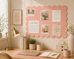 Scalloped Felt Bulletin Board 36 x 24 Inches, Pink Pin Board for Wall - Image 3