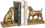 Decorative Bookends for Shelves, Labrador Dog Book Ends for Heavy Books, Lab Dog Statues Bookends for Heavy Books with Anti-Slip Base Book Holders for Home Office Decor (Gold) by MXARLTR