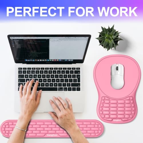 Ergonomic Keyboard Wrist Rest and Mouse Pad Wrist Support Set, Pink - Image 7