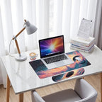 Black Hole Desk Mat Set Galaxy Space Art Large Mouse Pad with Wrist Rest 4in1 Desk Mat for Desktop Ergonomic Computer Desk Arm Wrist Anti-Slip Computer Ergonomic Mouse Pad Home Office Gaming - Image 7