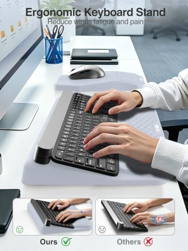 Ergonomic Wrist Rest with Keyboard Stand and Mouse Pad for Easy Typing - Image 2