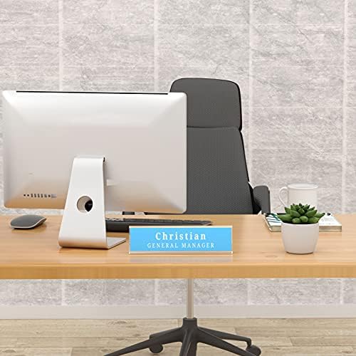 AITEE 12 Pack Acrylic Name Plates L-Shaped Display Holder for Office Desks - Image 4