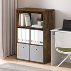 Furinno Cubicle Book Shelf, 5-Cube Bookshelf, Extra Thick Frame Cube Storage Organizer Bookcase with Closed Back, 15.3 x 29.9 x 43.3, for Living Room, Bedroom, Home Office, Amber Pine - Image 2