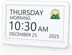 Digital Clock with Date and Week for Seniors, Alzheimer's Dementia Clock by Roxicosly