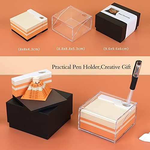 3D Memo Pad,Pyramids 3D Art Notepad DIY Non-Stick Sticky Note Pad, Torn Paper Display Castle 3D Paper Carving Notepad - Image 6