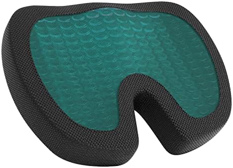 Amazon Basics Comfortable Seat Cushion & Lumbar Support for Office Chairs, Gel Enhanced Memory Foam, Non-Slip, Cooling, Portable, Pack of 2, Rectangular, Black - Image 3