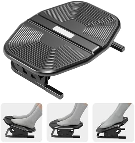 PEGZONE Footrest for Under Desk with Massage, Adjustable Tilt, Steel Base by Pegzone