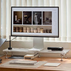 Desk Organizer and Accessories, Computer Monitor Stand for Desk, 31.5" Diy Acrylic Monitor Riser for Desk Accessories - Image 2