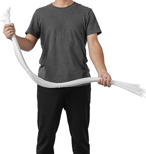 Armpow White 48 inch Cable Zip Ties Heavy Duty 50Pack, 200lbs Ultra Exclusive Strong Plastic Wire Ties, Large Cable Ties Extra Long Tie Wraps, Indoor and Outdoor UV Resistant by HighQualityTies