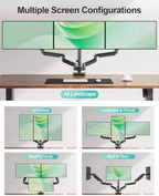 MOUNT PRO Triple Monitor Mount for Max 32" Screens, Up to 19.8lbs Each - Image 5