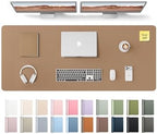 YSAGi Leather Desk Pad Protector, Office Desk Mat, Large Mouse Pad, Non-Slip PU Leather Desk Blotter, Laptop Desk Pad, Waterproof Desk Writing Pad for Office and Home (Khaki,55" x 17.2") by YSAGi