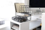 BLU MONACO | Black Wire Mesh Desk Organizer with Drawer | Desk Associates Women Office Set | File Sorters and Mesh Pen Holders Desktop Storage System - Image 4
