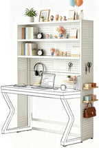 Freestanding Bookshelf with Pegboard, Large Nail Board Display Rack by Unknown