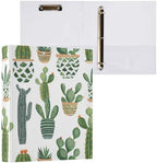ALAZA Cactus Cacti Boho 3 Ring Binder 1.5 Inch Three Ring Office Binders w/clipboard & 3 Pockets, Hold 200 Sheets, 1pc - Image 3