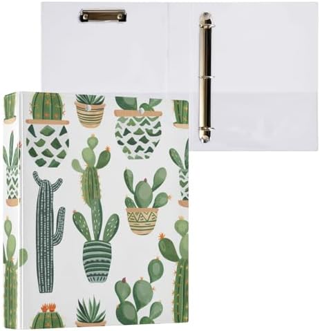 ALAZA Cactus Cacti Boho 3 Ring Binder 1.5 Inch Three Ring Office Binders w/clipboard & 3 Pockets, Hold 200 Sheets, 1pc - Image 3