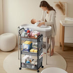 BBLIKE Diaper Caddy Organizer, Baby Cart with Basket and Side Pockets - Image 4