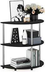 Furinno FRANS Toolless Half Round 3-Tier Entryway Table, Darkwood by Furinno-FitsYourSpaceFitsYourBudget