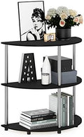 Furinno Frans Turn-N Half Round Console Table with Stainless Steel Tubes, Black Oak 15.6D x 31.1W x 30.8H in by Furinno-FitsYourSpaceFitsYourBudget