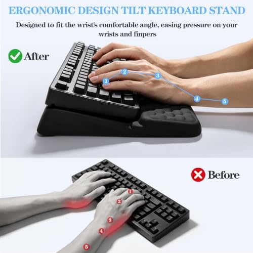 Computer Keyboard Stand with Wrist Rest and Mouse Pad Wrist Support - Image 6