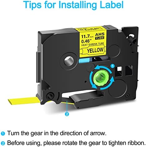 GREENCYCLE 4 Pack HSe-631 HS2-631 HS-631 Heat Shrink Tube Label Tape 1/2" 11.7 mm 0.46 inch Black on Yellow Compatible for Brother P-Touch PT-D200 D210 D400 D600 PTE300 PTE550W PTP700 P710BT PTP750W - Image 3