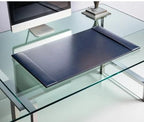 Dacasso Bonded Pad with Side Rails Luxury Leather Desk Blotter for Writing, 30 x 18 (Navy Blue) - Image 3