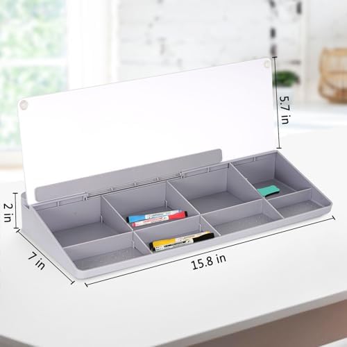 DOLLAR BOSS Glass Desk Whiteboard Small Dry Erase Board, Grey - Image 5